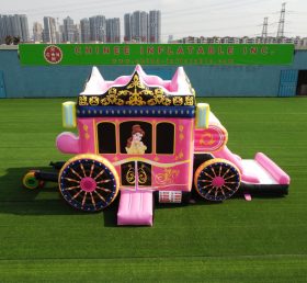 T5-672 Disney Pink Princess Trail combinată cu trambulină și petrecere de diapozitive