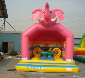 T2-398 Trambulină gonflabilă cu elefant roz