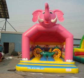 T2-2532 Trambulină gonflabilă cu elefant roz