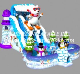 T8-1444 Ursul de iarnă de zăpadă de iarnă tobogan uscat tobogan gonflabil de Crăciun