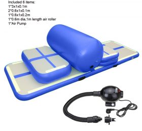 AT1-077 6 seturi (4 covoare + 1 role + 1 pompă) gonflabile de uz casnic echipament de fitness perna de aer set de antrenament/perna de aer de uz casnic