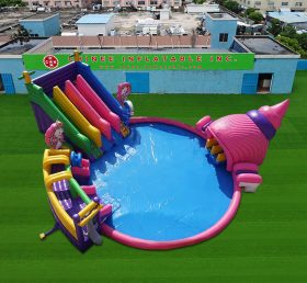 Pool2-826 Parc acvatic unicorn gonflabil cu piscină